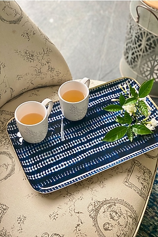 Blue Bali Falls Printed Serving Tray by Faaya Gifting