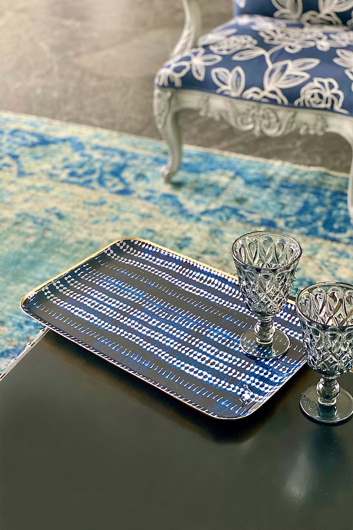 Blue Bali Falls Printed Serving Tray by Faaya Gifting at Pernia's Pop Up Shop