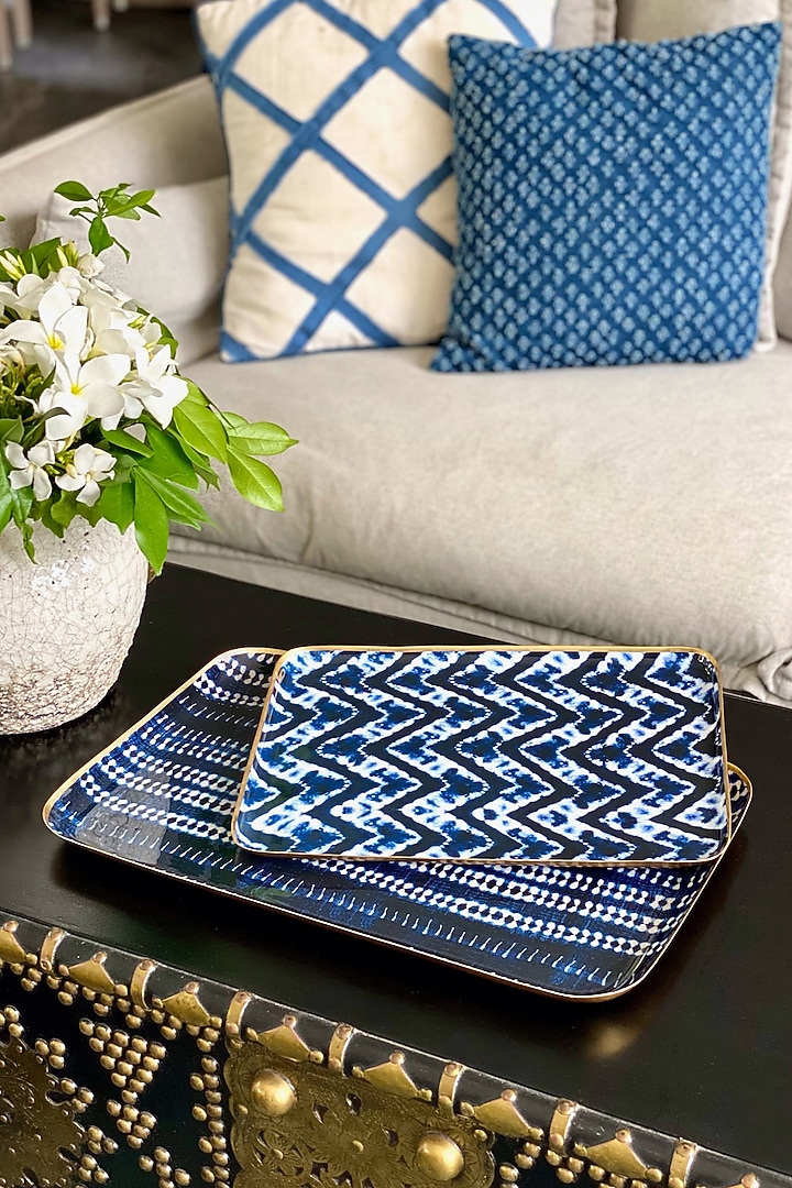 Blue Bali Falls Printed Serving Tray by Faaya Gifting at Pernia's Pop Up Shop