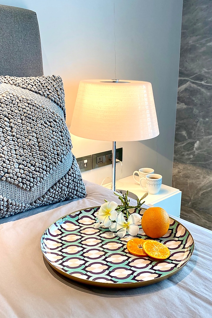 Moroccan Mint Printed Round Serving Tray by Faaya Gifting at Pernia's Pop Up Shop