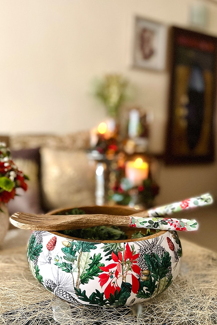 Multi-Colored Pine Mango Wood Bowl & Server Set by Faaya Gifting at Pernia's Pop Up Shop