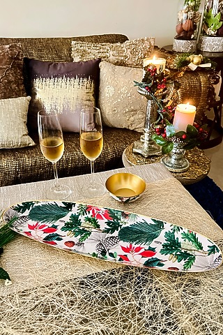 Multi-Colored Pine Iron Plater & Dip Bowl by Faaya Gifting