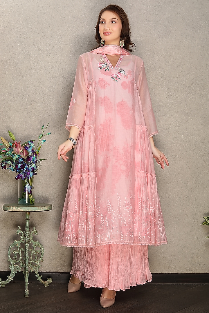 Pink Crush Party Wear Sharara Set by Falguni.Foram at Pernia's Pop Up Shop