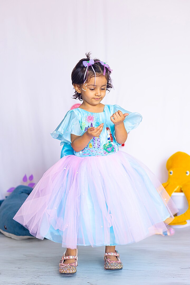 purple and aqua dress Aqua Blue & Purple Satin Embroidered Dress For Girls by Fairy Frills at  Pernia's Pop Up Shop 2026