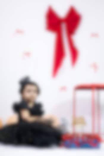 Black Tulle & Satin Sequins Embroidered Dress For Girls by Fairy Frills at Pernia's Pop Up Shop