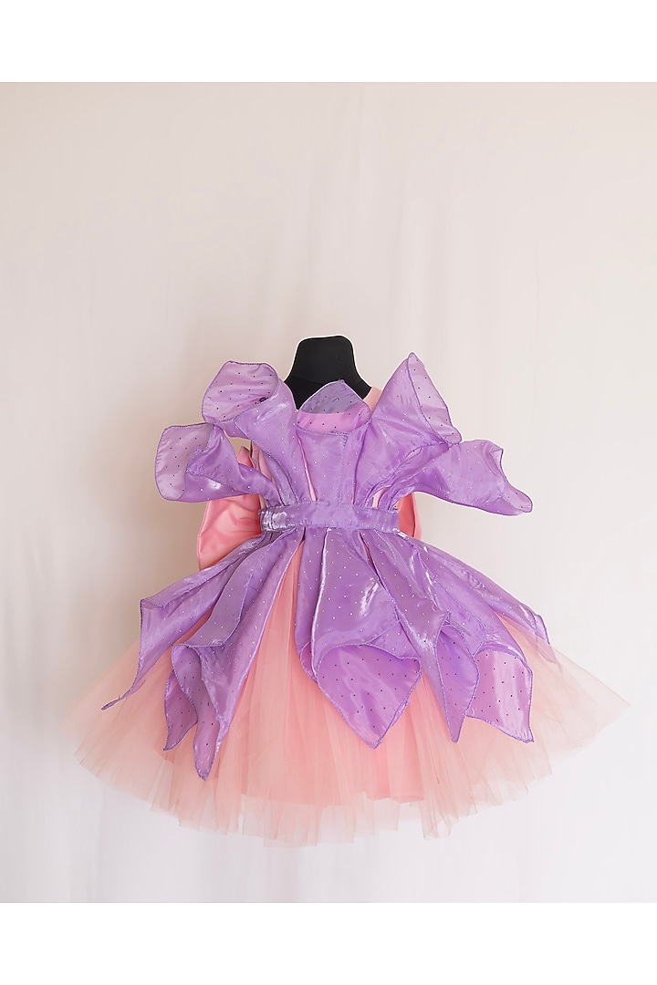 Lavender & Pink Tulle Embroidered Dress For Girls by Fairy Frills at Pernia's Pop Up Shop