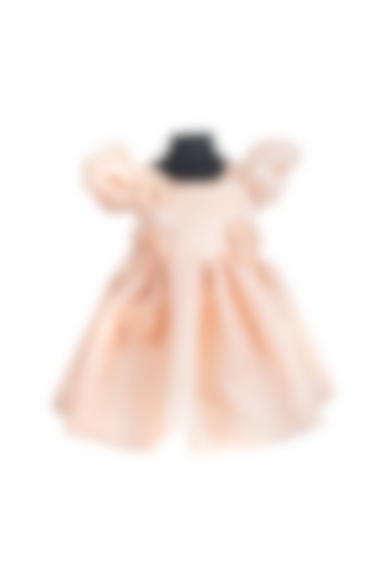 Light Pink Organza Floral Embroidered Dress For Girls by Fairy Frills at Pernia's Pop Up Shop