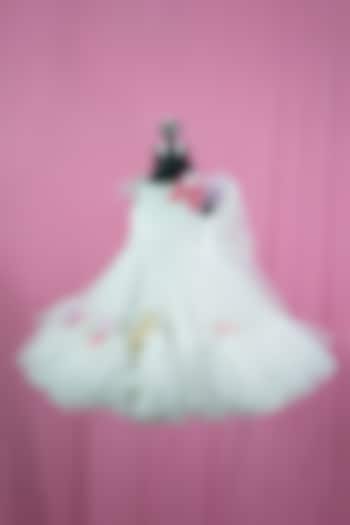 White Lace & Net Embellished Dress For Girls by Fairy Frills at Pernia's Pop Up Shop