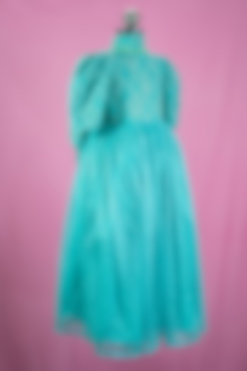 Teal Silk Dress For Girls by Fairy Frills at Pernia's Pop Up Shop