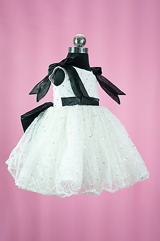 White Organza Dress For Girls by Fairy Frills