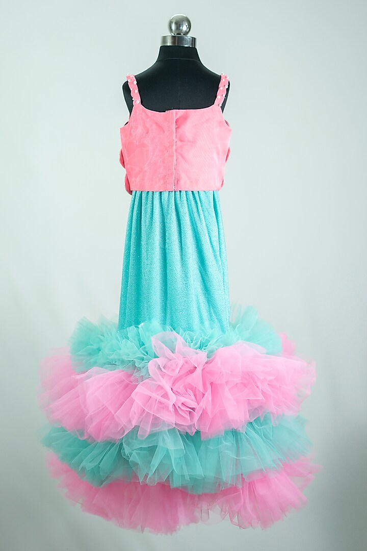 Pink Tulle & Silk Dress For Girls by Fairy Frills at Pernia's Pop Up Shop