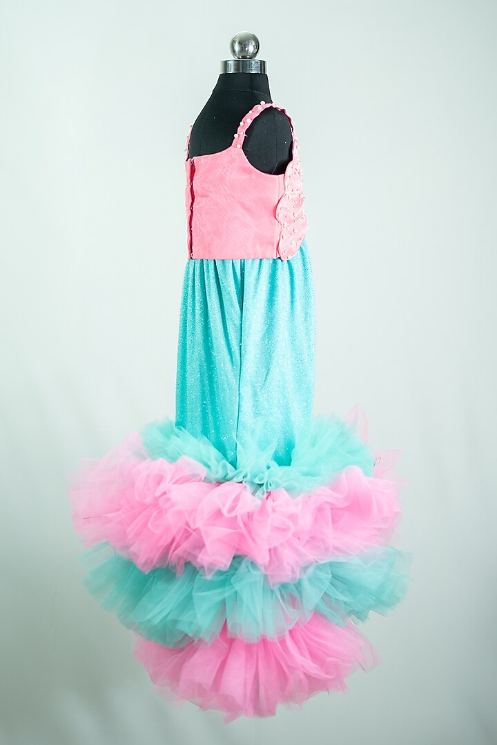 Pink Tulle & Silk Dress For Girls by Fairy Frills at Pernia's Pop Up Shop