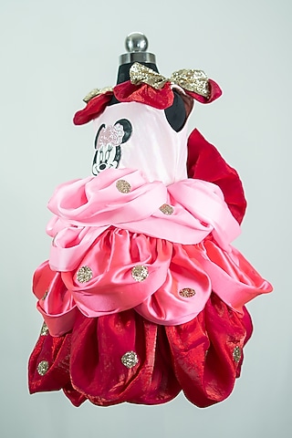 Pink Silk Embroidered Dress For Girls by Fairy Frills