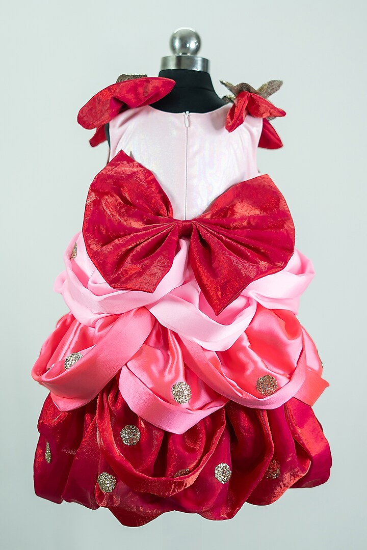 Pink Silk Embroidered Dress For Girls by Fairy Frills at Pernia's Pop Up Shop