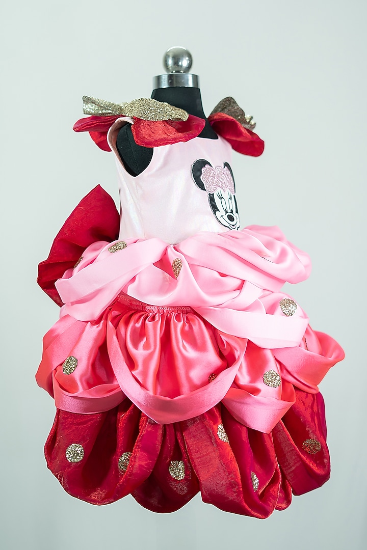 Pink Silk Embroidered Dress For Girls by Fairy Frills at Pernia's Pop Up Shop