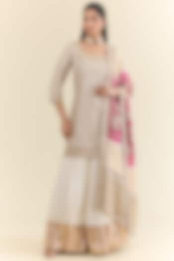 Ivory Silk Bridal Sharara Set by Faabiiana at Pernia's Pop Up Shop