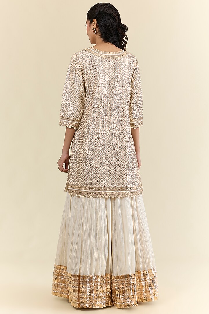 Ivory Silk Bridal Sharara Set by Faabiiana at Pernia's Pop Up Shop