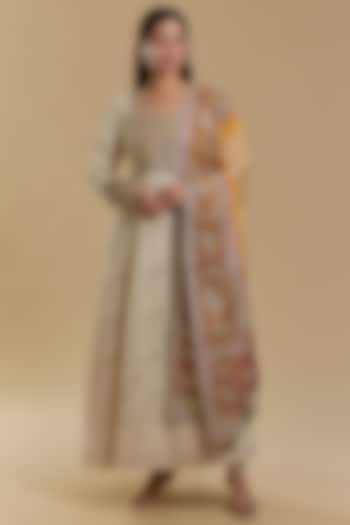 Ivory Chikankari Bridal Anarkali Set by Faabiiana at Pernia's Pop Up Shop