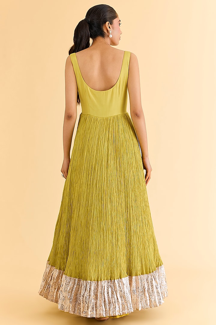 Mustard Gajji Silk Jacket Set by Faabiiana at Pernia's Pop Up Shop