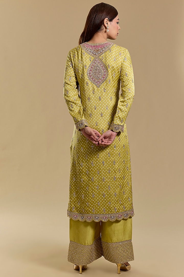 Yellow Gajji Silk Kurta Set by Faabiiana at Pernia's Pop Up Shop