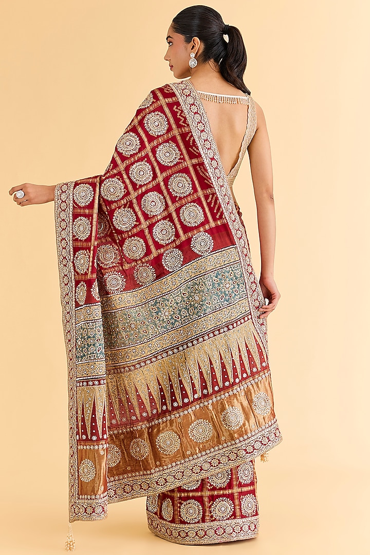Red Gharchola Bridal Saree Set by Faabiiana at Pernia's Pop Up Shop