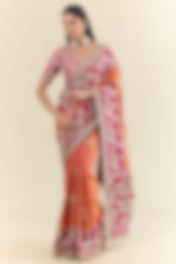 Orange Patola Bridal Saree Set by Faabiiana at Pernia's Pop Up Shop