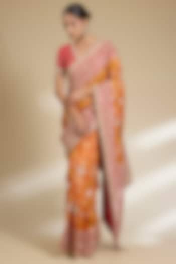 Orange Patola Bridal Saree Set by Faabiiana at Pernia's Pop Up Shop