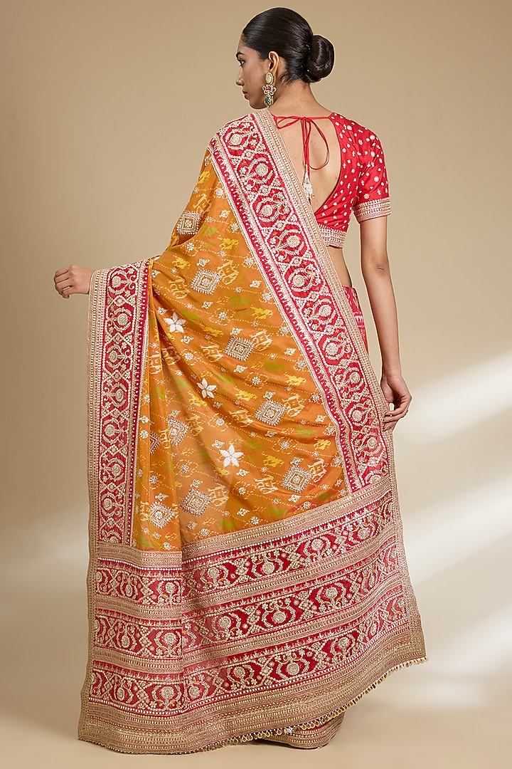 Orange Patola Bridal Saree Set by Faabiiana at Pernia's Pop Up Shop