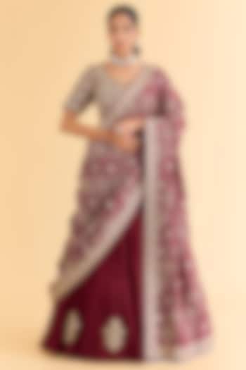 Pink Silk Bridal lehenga for 22 Lehenga Set by Faabiiana at Pernia's Pop Up Shop