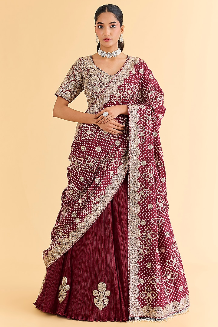 Pink Silk Bridal lehenga for 22 Lehenga Set by Faabiiana at Pernia's Pop Up Shop