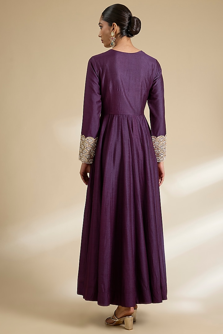Purple Matka Bridal Anarkali Set by Faabiiana at Pernia's Pop Up Shop
