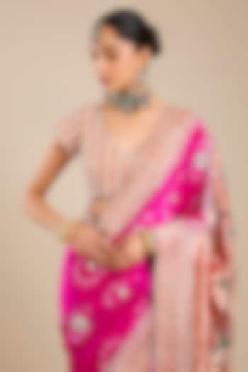 Rani Pink Gajji Silk Bridal Saree Set by Faabiiana at Pernia's Pop Up Shop