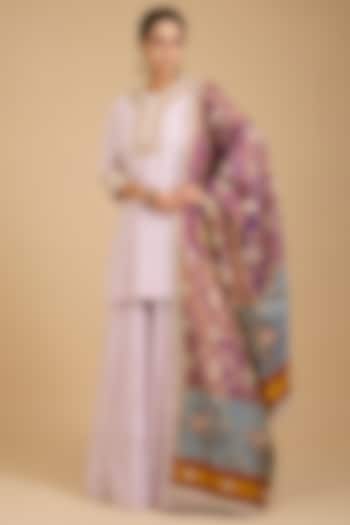 Lavender Georgette Chikankari Bridal Sharara Set by Faabiiana at Pernia's Pop Up Shop