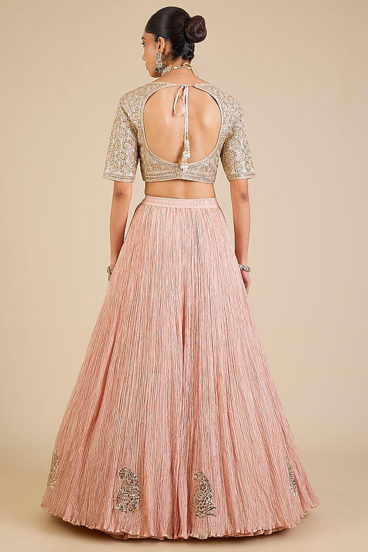 Onion Pink Silk Bridal Lehenga Set by Faabiiana at Pernia's Pop Up Shop