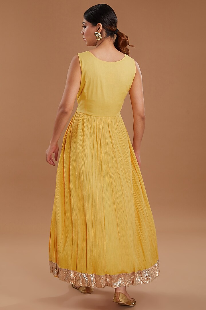 Mustard Yellow Cotton Bridal Sharara Set by Faabiiana at Pernia's Pop Up Shop