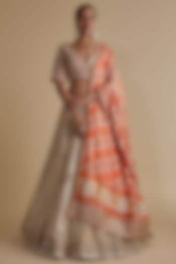 Golden Tissue Bridal Lehenga Set by Faabiiana at Pernia's Pop Up Shop