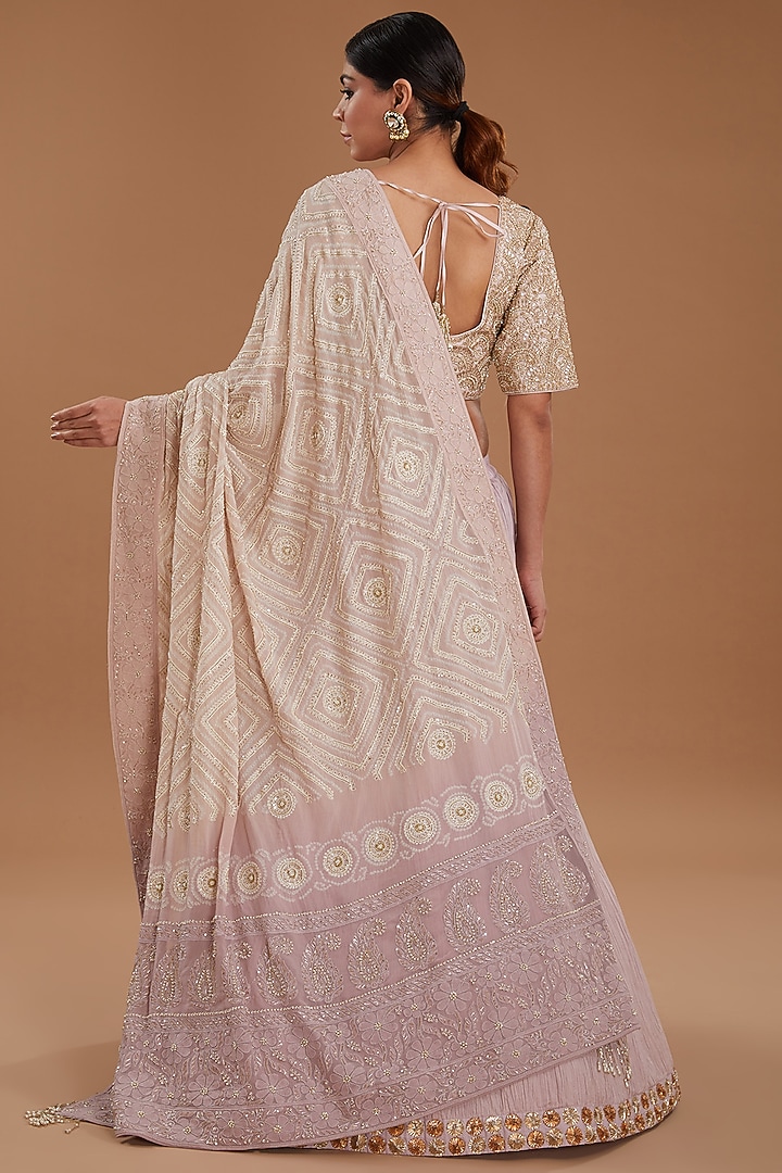 Lilac Cotton Crushed Bridal Lehenga Set by Faabiiana at Pernia's Pop Up Shop