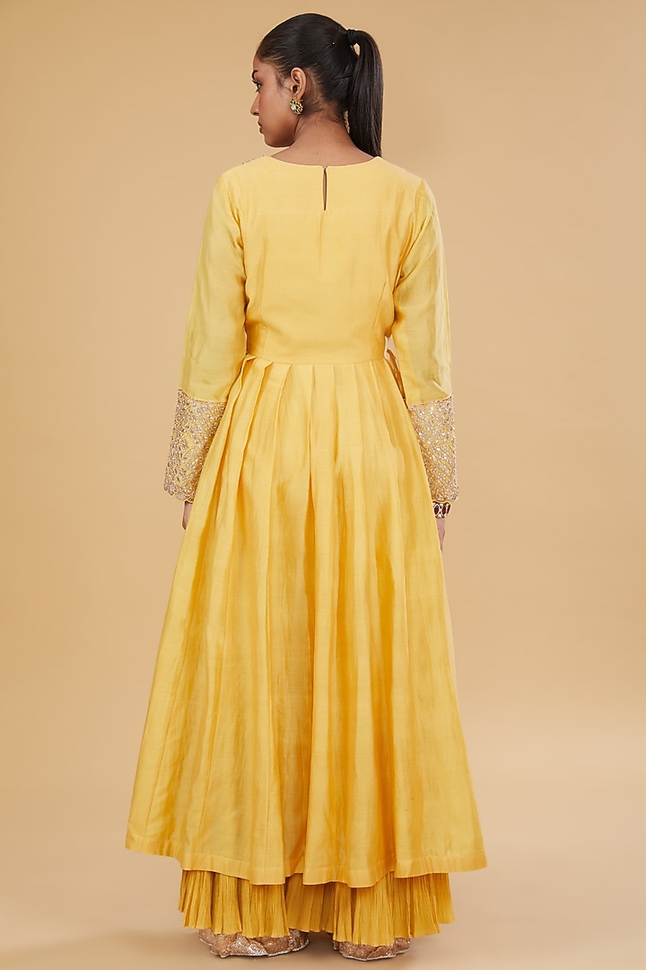Mustard Silk Bridal Sharara Set by Faabiiana at Pernia's Pop Up Shop