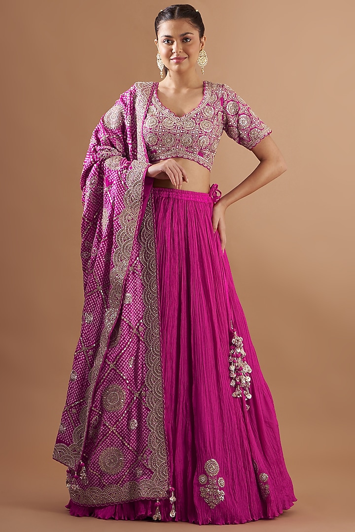 Fuchsia A line Lehenga set
