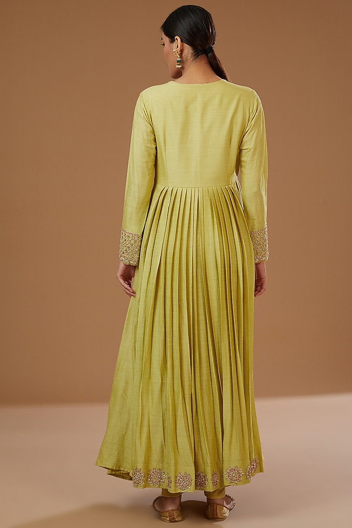 Pista Green Silk Bridal Anarkali Set by Faabiiana at Pernia's Pop Up Shop