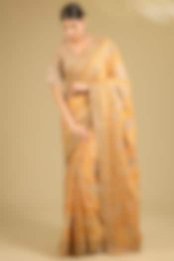 Mustard Gajji Silk Bridal Saree Set by Faabiiana at Pernia's Pop Up Shop