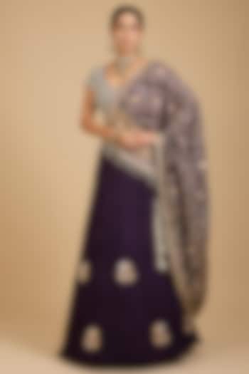 Purple Silk Bridal Lehenga Set by Faabiiana at Pernia's Pop Up Shop