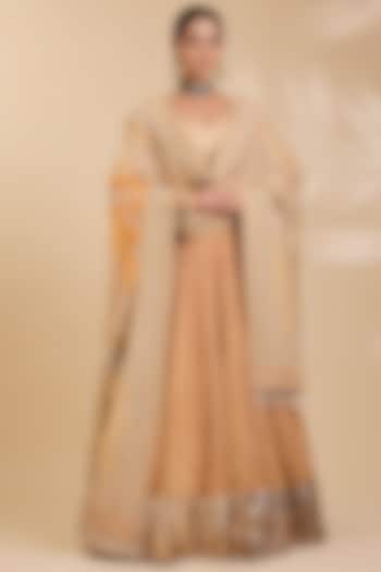 Ivory & Yellow Silk Bridal Lehenga Set by Faabiiana at Pernia's Pop Up Shop