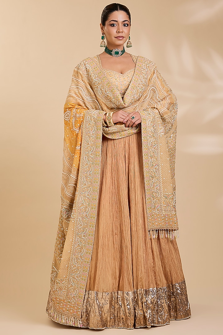 Ivory & Yellow Silk Bridal Lehenga Set by Faabiiana at Pernia's Pop Up Shop