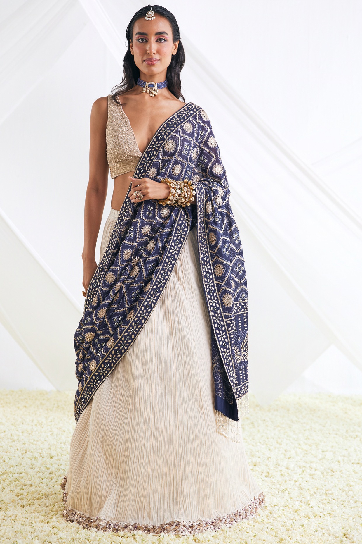 Page 1 of Blue White Lehengas