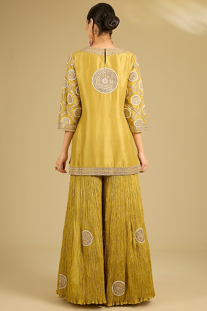 Lime Green Silk Bridal Sharara Set by Faabiiana at Pernia's Pop Up Shop