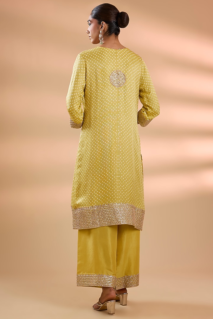 Yellow Gajji Silk Kurta Set by Faabiiana at Pernia's Pop Up Shop
