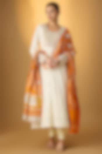 Ivory Chikankari Bridal Anarkali Set by Faabiiana at Pernia's Pop Up Shop