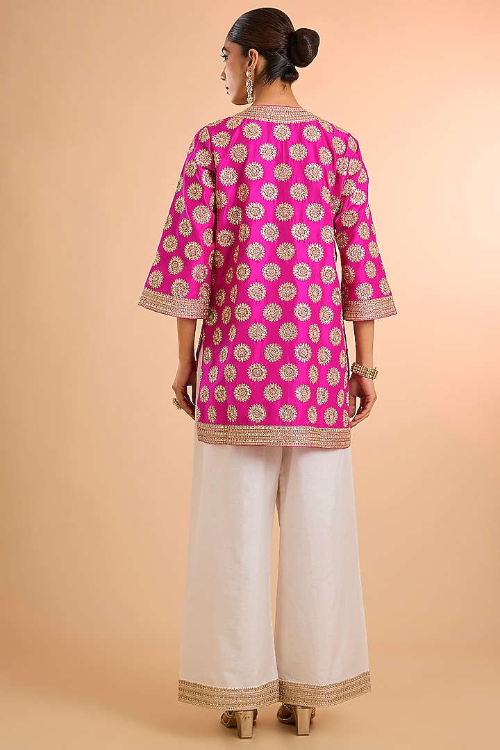 Rani Pink Dupion Kurta Set by Faabiiana at Pernia's Pop Up Shop