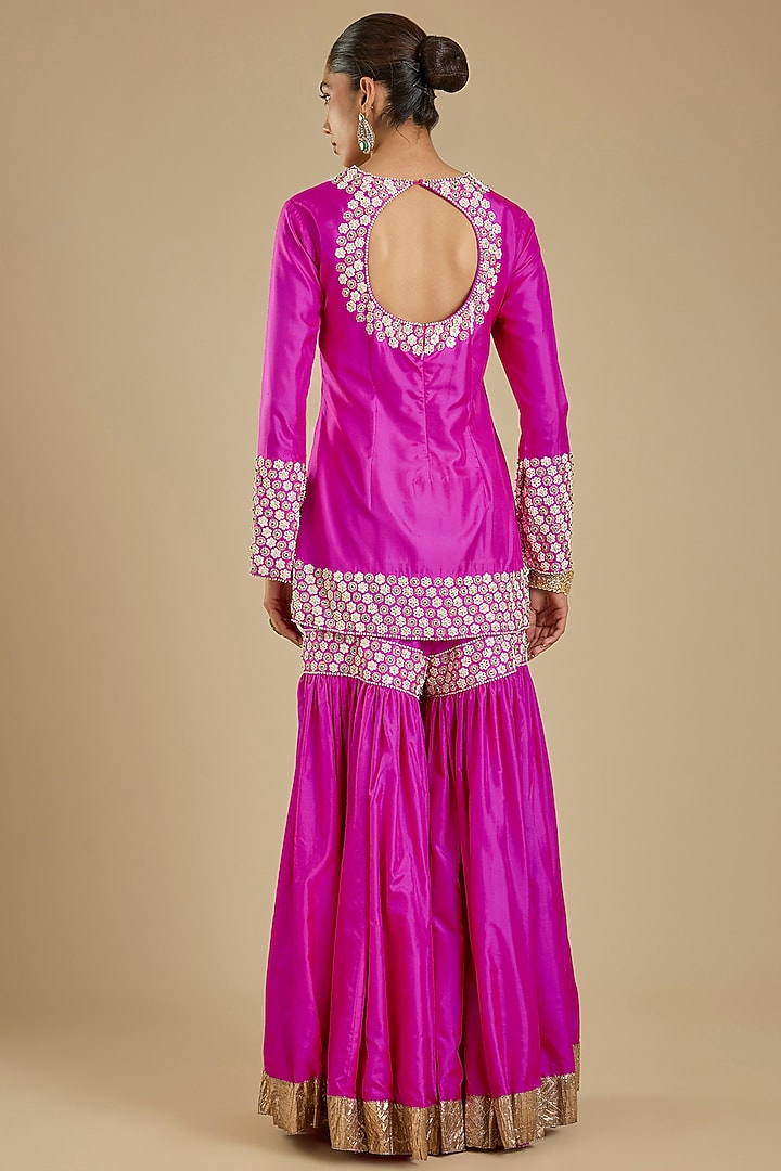 Rani Pink Silk Gharara Set by Faabiiana at Pernia's Pop Up Shop